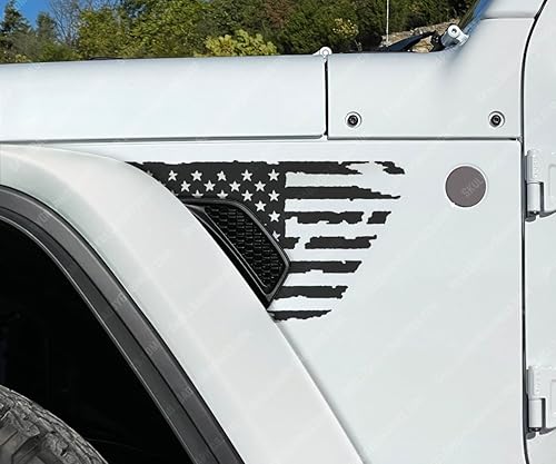 Miniatura 10 de Calcomanías de ventilación de guardabarros desgastadas compatibles con Jeep Wrangler Gladiator Rubicon JL JT 2018-2024 (naranja)