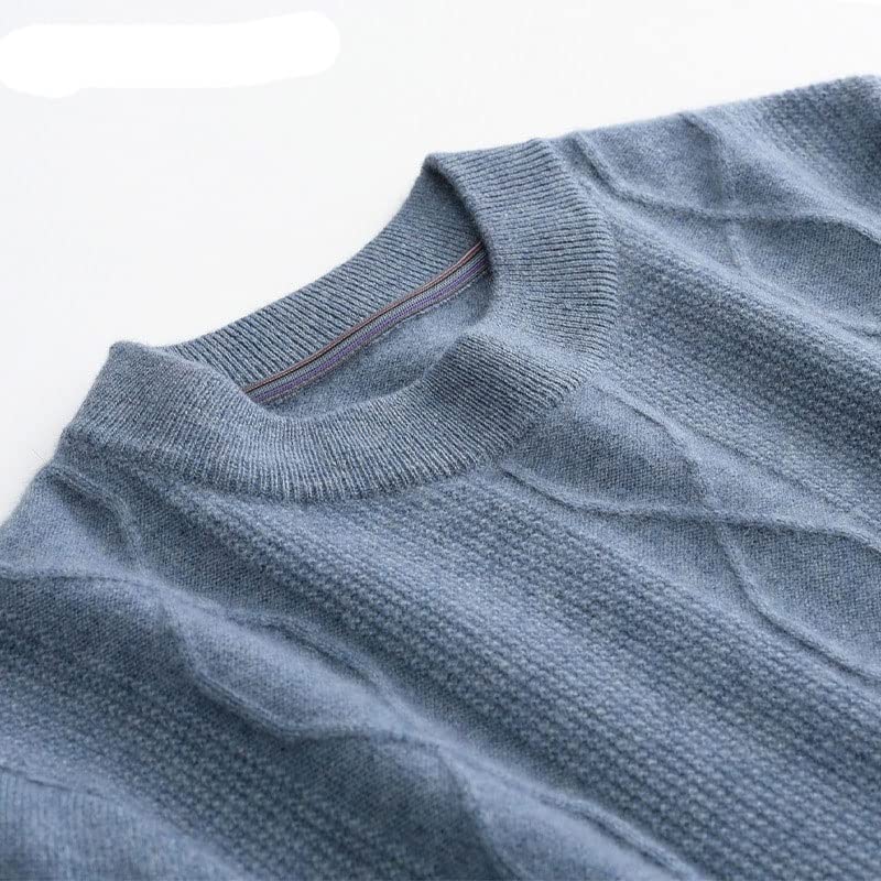 Cashmere Thickened Round Neck Wool Pullover Men's Winter Daily Casual Loose Sweater3