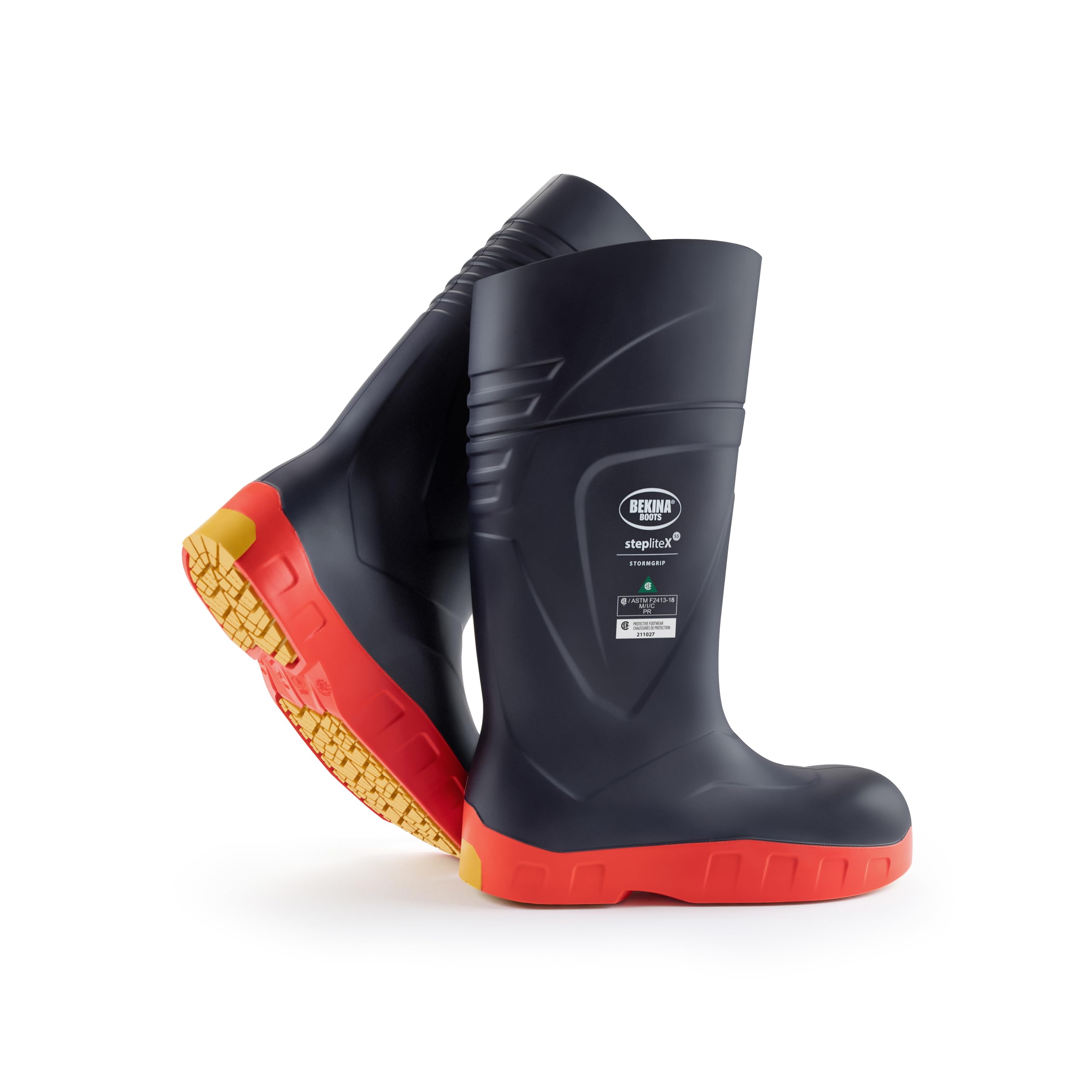 StepliteX S5 StormGrip Arbeitsstiefel für Herren und Damen, Sicherheitsstiefel mit Stahlkappe und Stahlsohle, Isolierend bis -40 Grad, Steplite X StormGrip, blau-orange, EU 48
