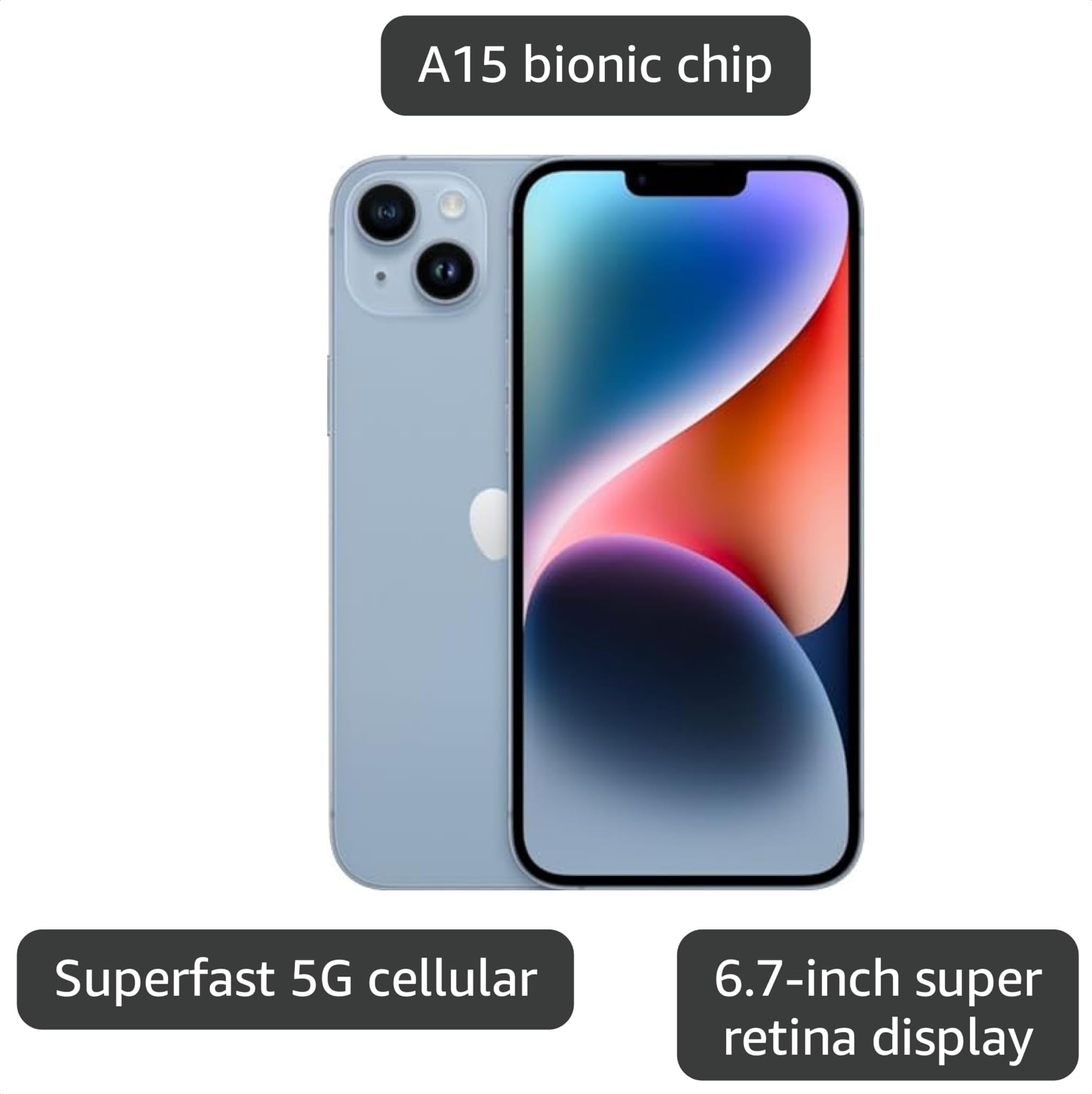 Amazon.com: Apple iPhone 14 Plus, 128GB, Blue - Unlocked (Renewed