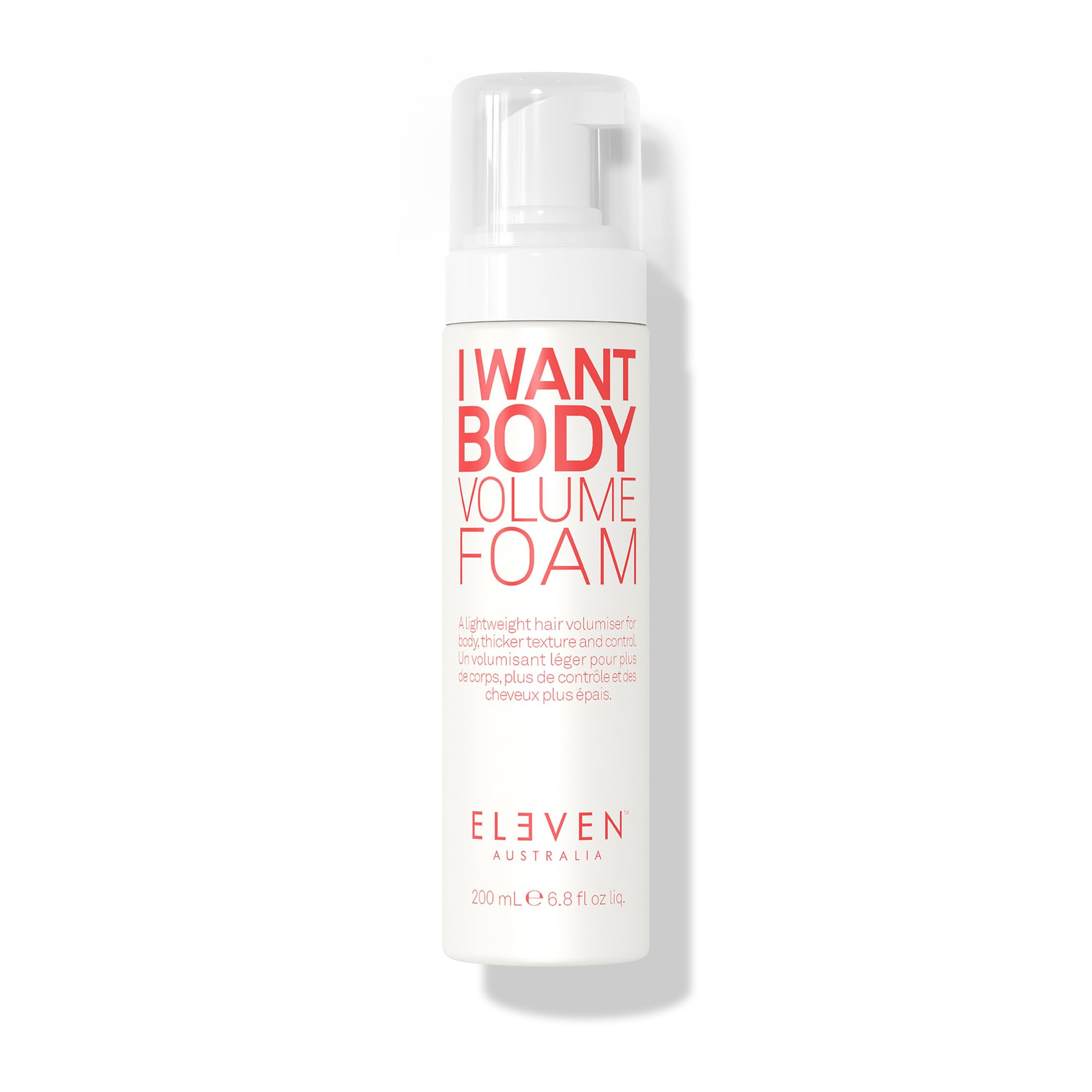 - ELEVEN AUSTRALIA I Want Body Volume Foam - Lightweight Mousse for Hair Styling, For Women & Men, Adds Volume, Lift, & Texture, Ideal for Fine to Medium Hair Types - 6.8 fl oz