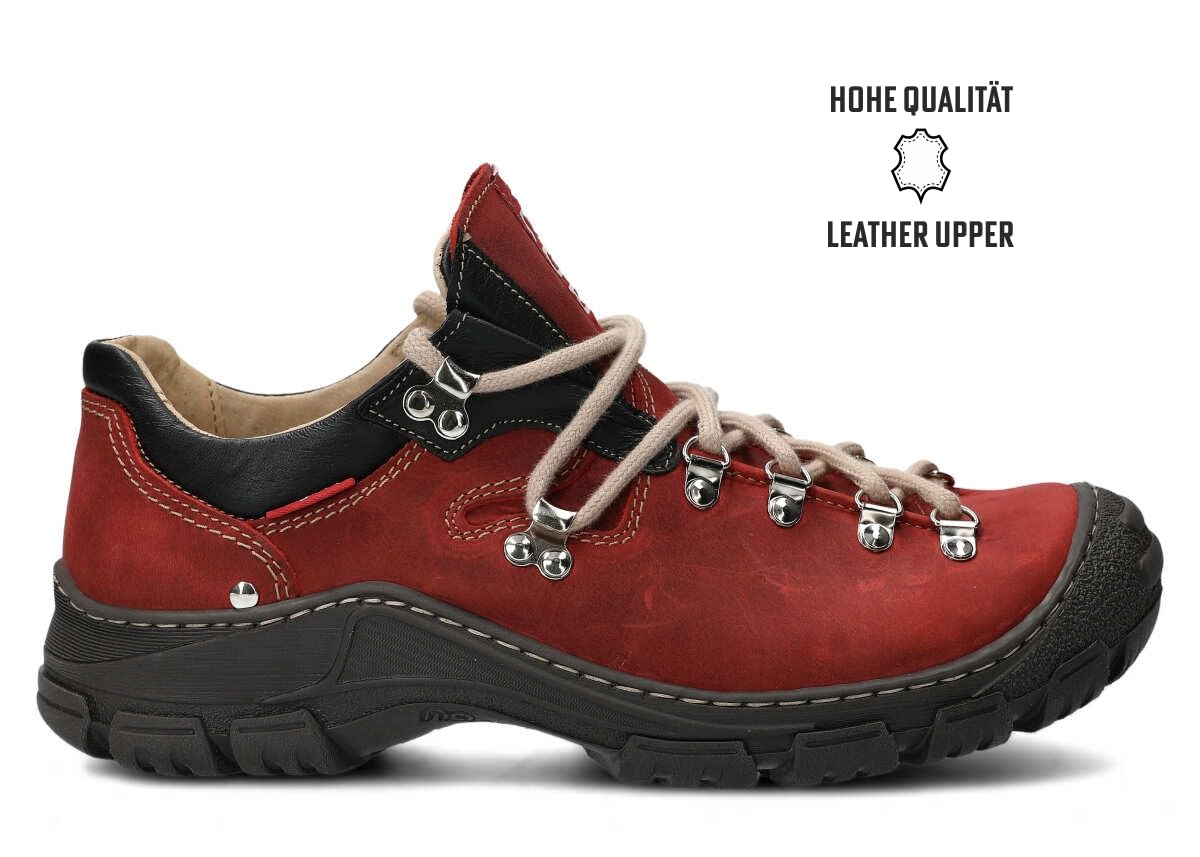 nagaba - Męskie buty trekkingowe - skórzane buty trekkingowe męskie - półbuty męskie z prawdziwej skóry, ze sznurówkami - buty męskie, półbuty, buty rekreacyjne