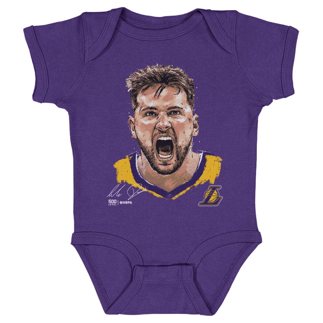 500 LEVEL Luka Doncic Los Angeles Lakers One-Piece Infant Bodysuit - Luka Doncic Los Angeles Lakers Scream WHT (Purple, 6M)
