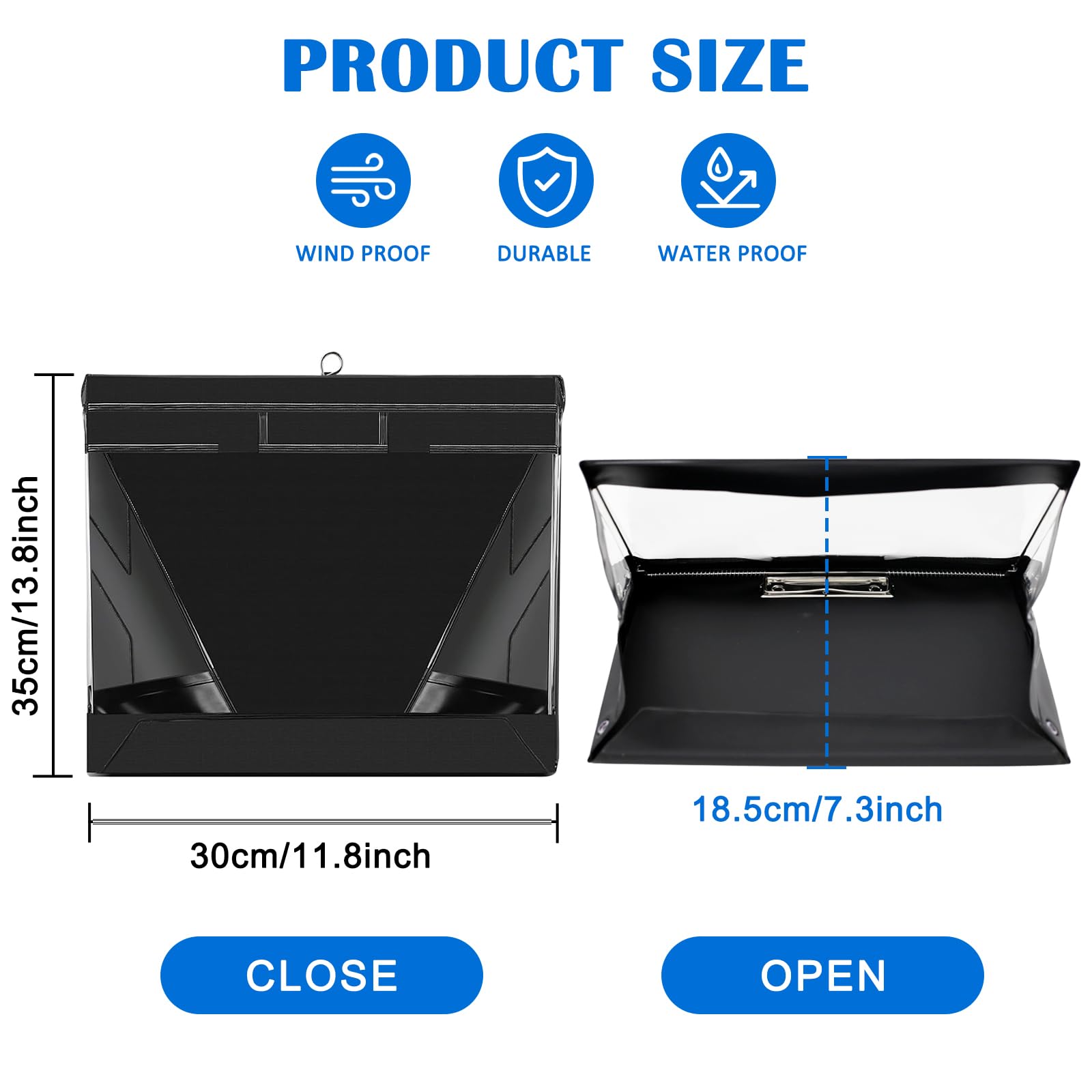 XHDA Waterproof Clipboard A4, Outdoor Waterproof Clipboard with Transparent PVC Screen to Protect Documents from Rain - Image 2