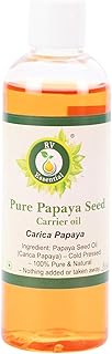 Papaya Seed Oil | Carica Papaya | For Skin | For Dark Spots Removal | For Body | For Hair | Pure Papaya Seed Oil | 100% Pure Natural | Cold Pressed | 100ml | 3.38oz By R V Essential