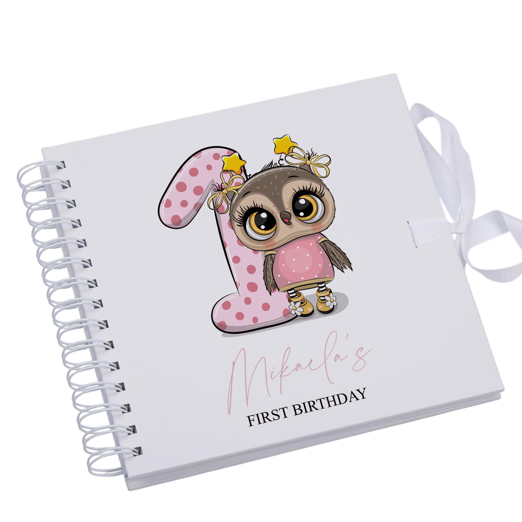 Personalised Baby Girl First Birthday Scrapbook Photo album