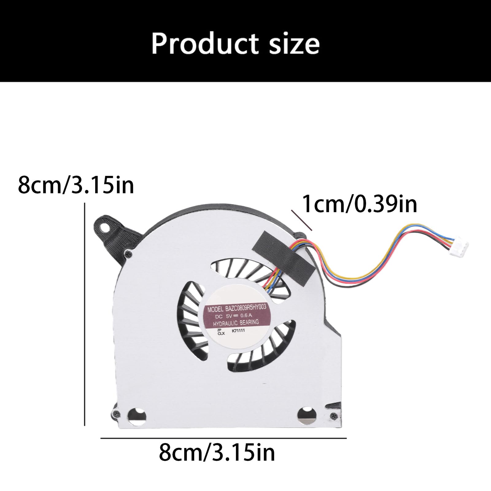 Ventola raffreddamento CPU portatile DC5V 5W 4Pin 4 fili Ventola raffreddamento per NUC11PAHi5 NUC11PAHi7 Raffreddatori CPU portatile