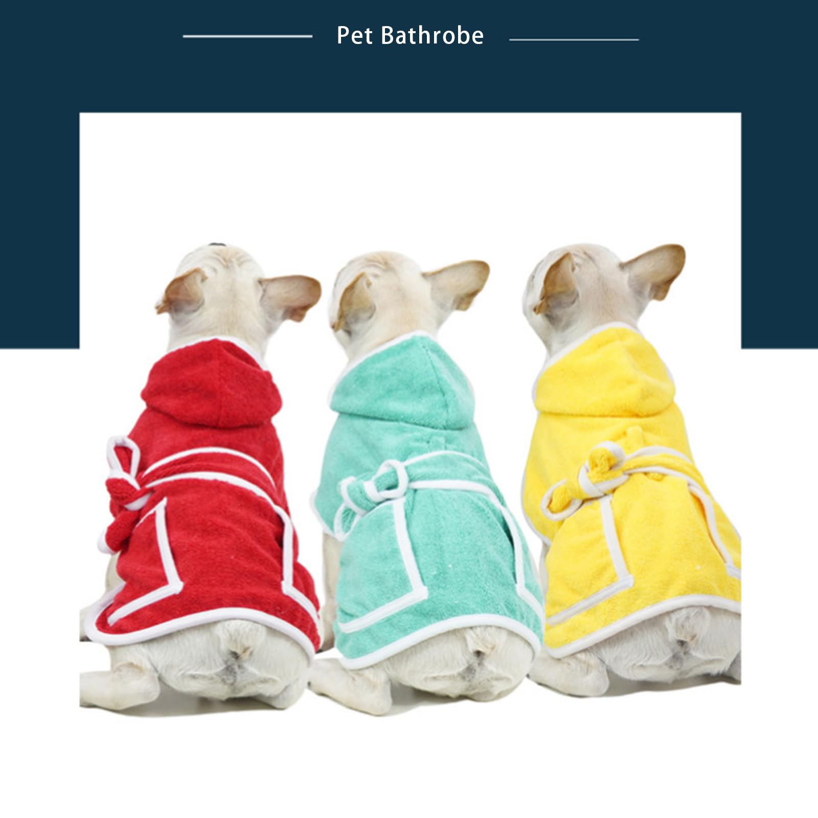 Peignoir pour Animaux De Compagnie Serviette en Microfibre Portable Autocollant Magique Réglable Séchage Rapide Super Absorbant pour Chien Et Chat,Rouge,M