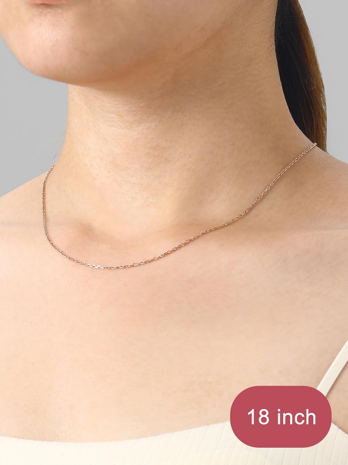 FOCALOOK Chain Necklaces for Women, 1.4MM Thin Cable Chains, 14K Gold/Rose Gold/Stainless Steel Silver/Black Plated, Hypoallergenic Long Chains for Pendant, 16 18 20 22 24 Inch - Image 2