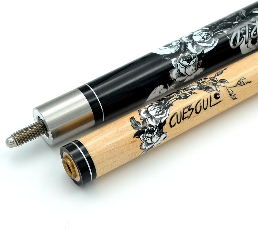 CUESOUL 58 inch 19/20/21 oz 1/2 Maple Pool Cue Stick Kit-Rockin Series