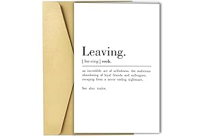 Ziwenhu Funny Leaving Definition Card for Coworker Leaving Card