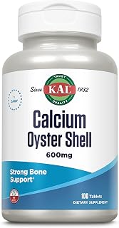KAL Calcium Oyster Shell Tablets, 600 mg, 100 Count