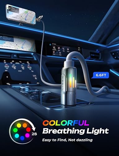 Miniatura 7 de LISEN Cable USB C a Lightning, cable de carga 4 en 1 de 240 W, 6.6 pies, USB AC a CLightning con luz para iPhone Air 17 16 15 14