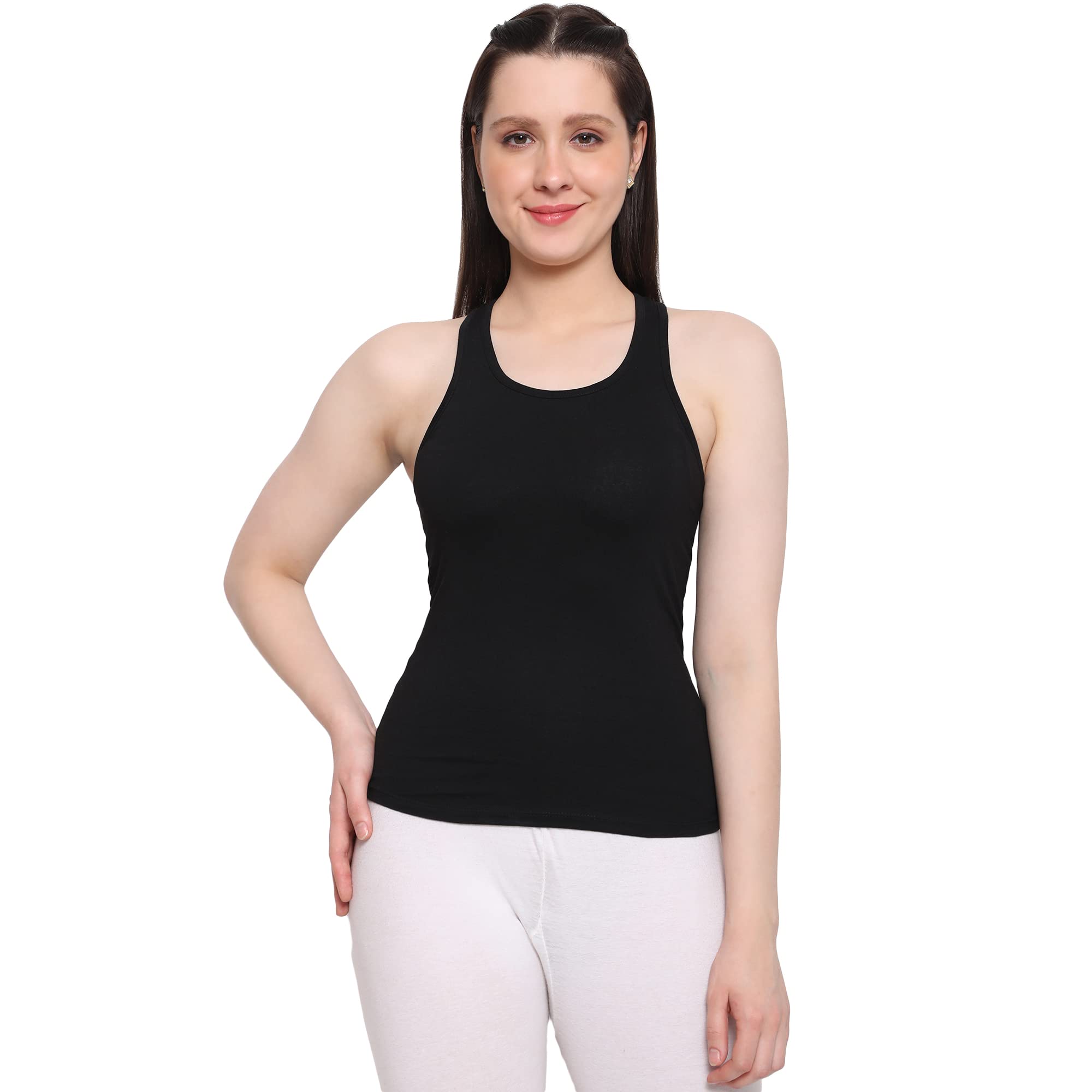 outflits Ladies Beige Tank Top | Gym West | Sleeveless Top-picture-52