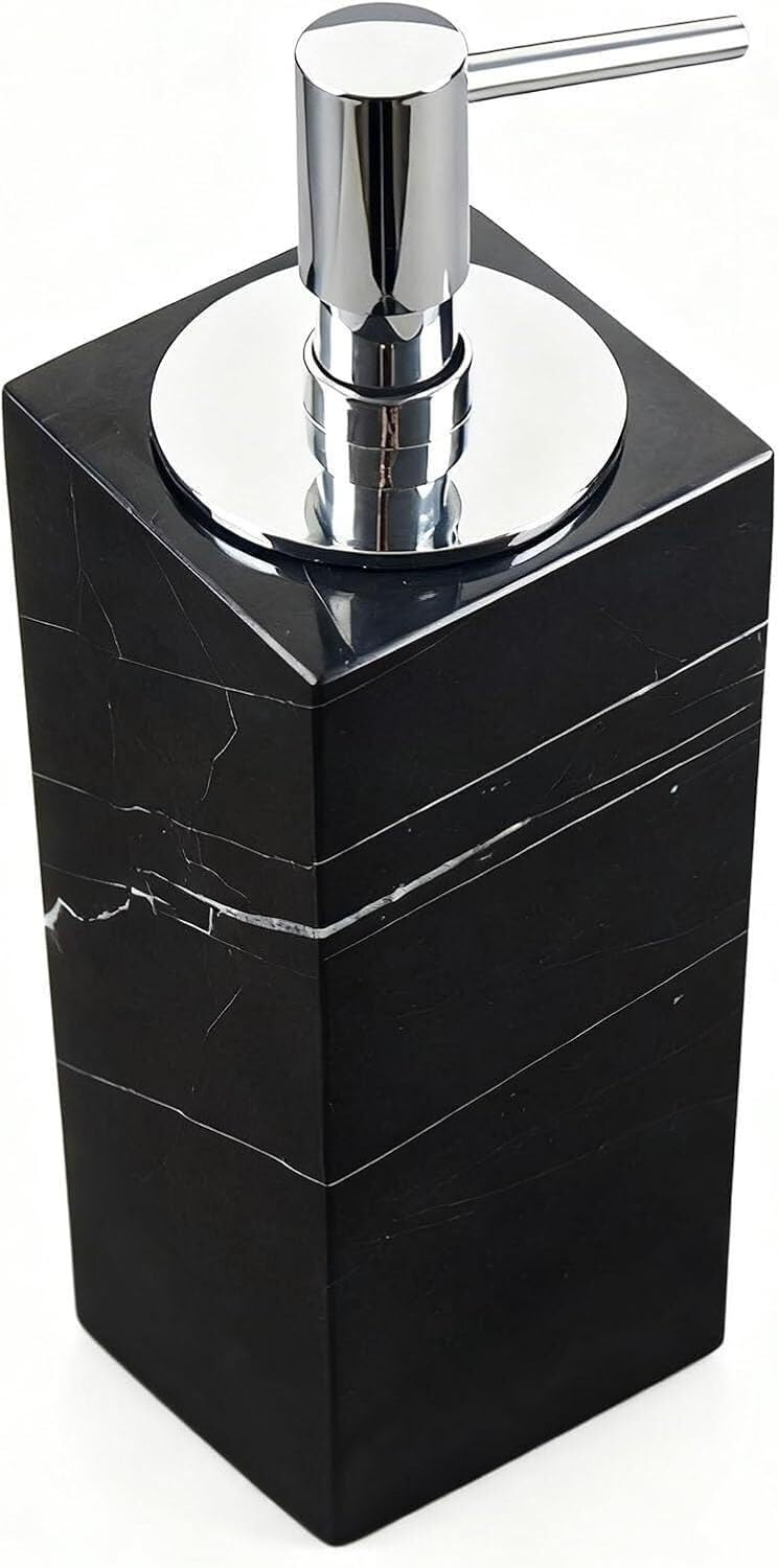 Soap bottle， Marble soap dispenser 165 ml is suitable for bathroom countertops(Type F,Silver)