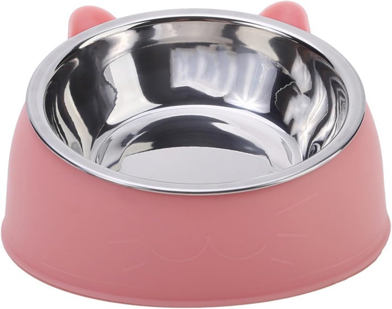 Ciotola per gatti singola in acciaio inossidabile per gatti e cani di piccola taglia (rosa)