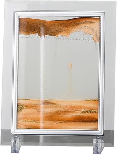 TOMOST Adorno creativo de reloj de arena en 3D, pintura de arena movediza para oficina, decoración de sala de estar, regalo único de boda y