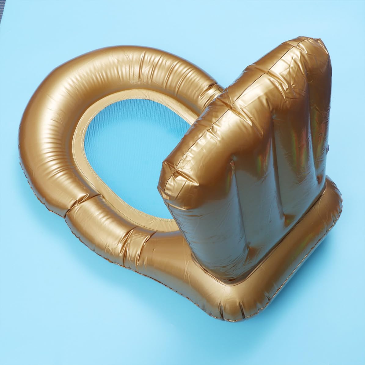 Aufblasbarer Schwimmring in Toilettenform aus PVC, Goldfarben