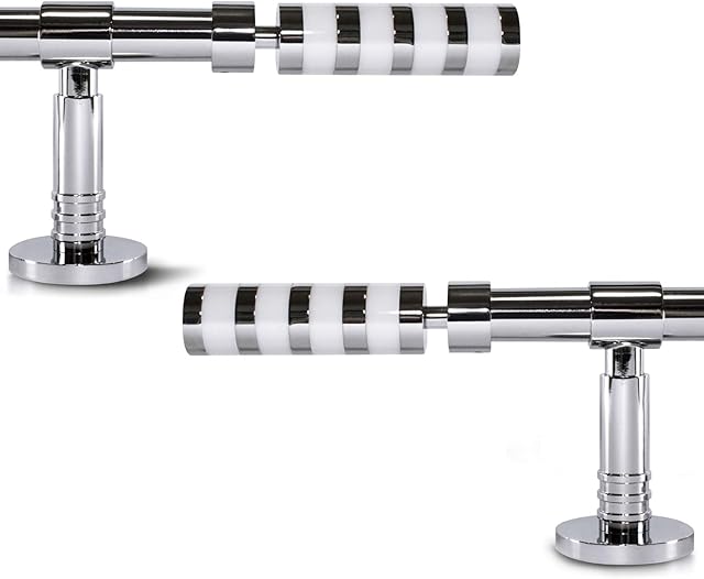 GCurtain Curtain Pole 16/19 mm Diameter Adjustable Window Curtain Rods, 170 to 310 cm, Decorative Final Cylinder White