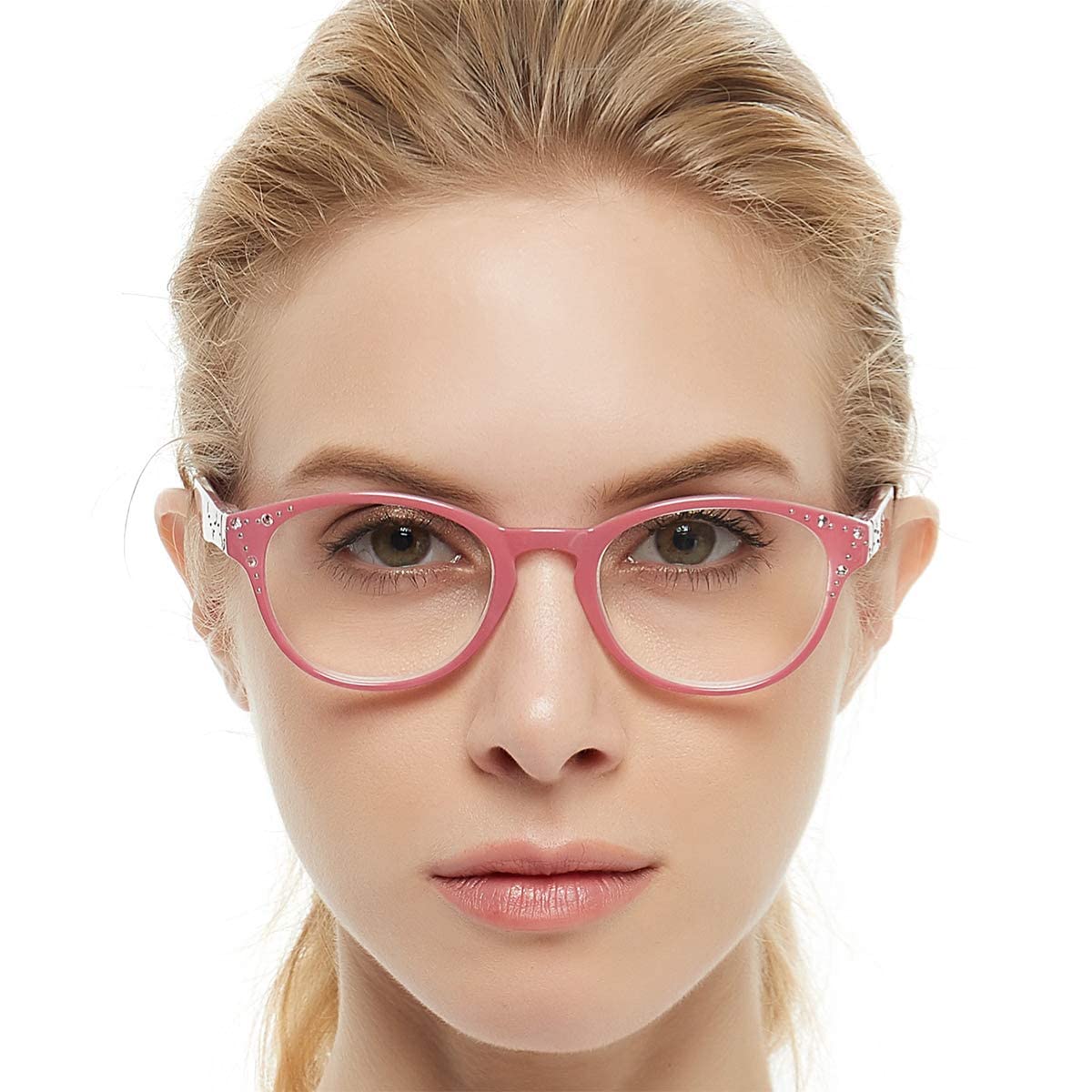OCCI CHIARI Womens Reading Glasses 2.5 Oval Frame Readers Comfotable Magnifying Glasses for Women Spring Hinge (Pink, 250) - Image 2
