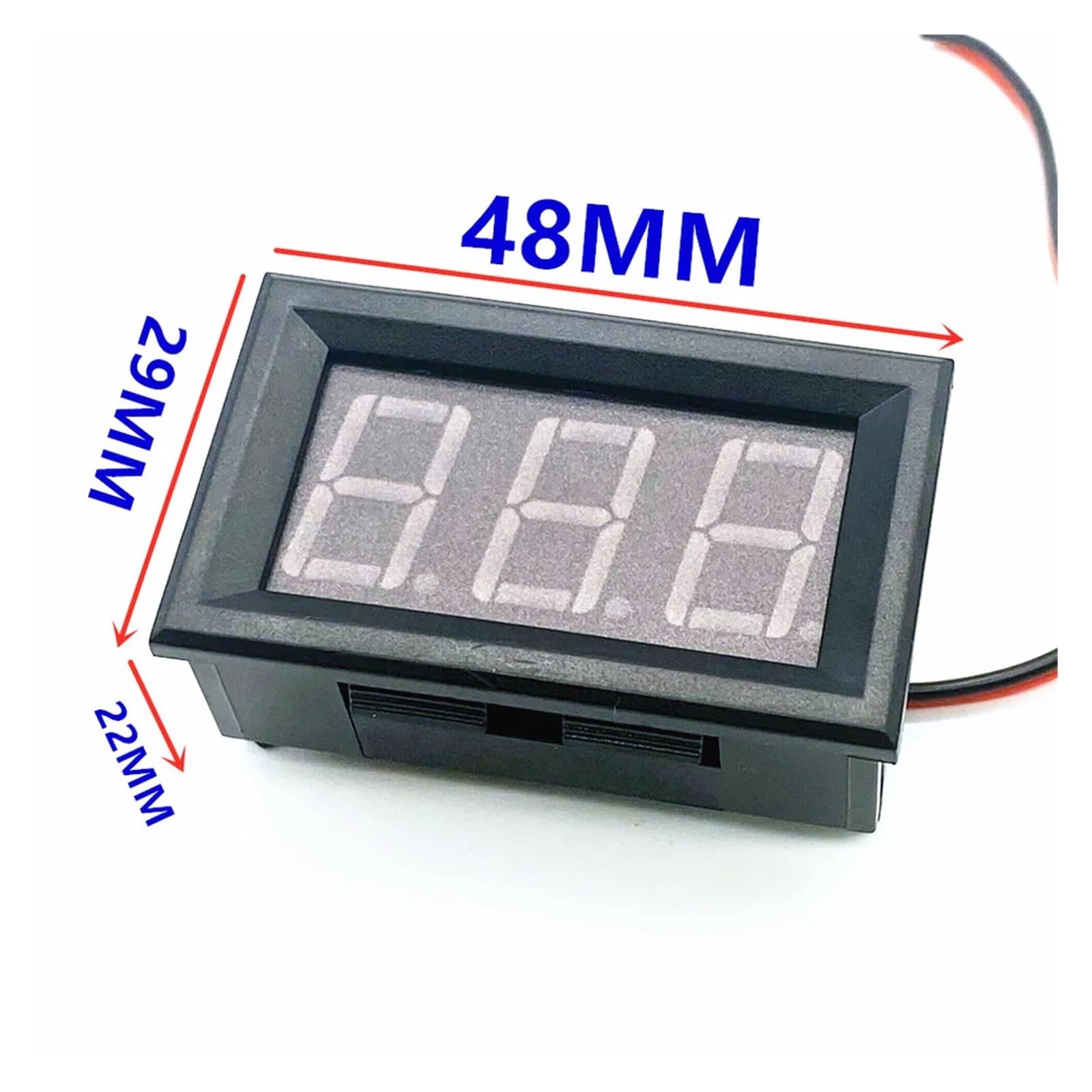 Woltomierz cyfrowy, DC 4,5 V do 30 V, cyfrowy woltomierz, wskaźnik napięcia, czerwony/niebieski/zielony, odpowiedni do motocykli elektrycznych 6 V 12 V (niebieski)