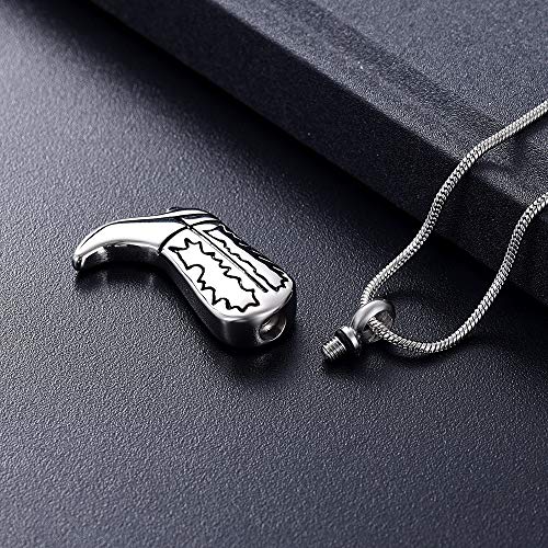Yinplsmemory Cremation Jewelry for Ashes Cowboy Boot Charm Urn Necklace for Ashes Pendant Memorial Keepsake Urn Jewelry3