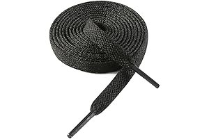 Flat Black Shoe Laces for Sneakers, Athletic Shoelaces for Sneakers