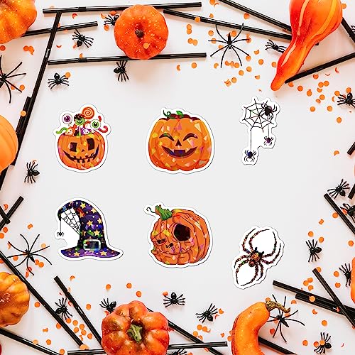 Waxkure ZG-10 100Pcs Halloween Pumpkin Ghost Witch Bat Sticker thumb #8