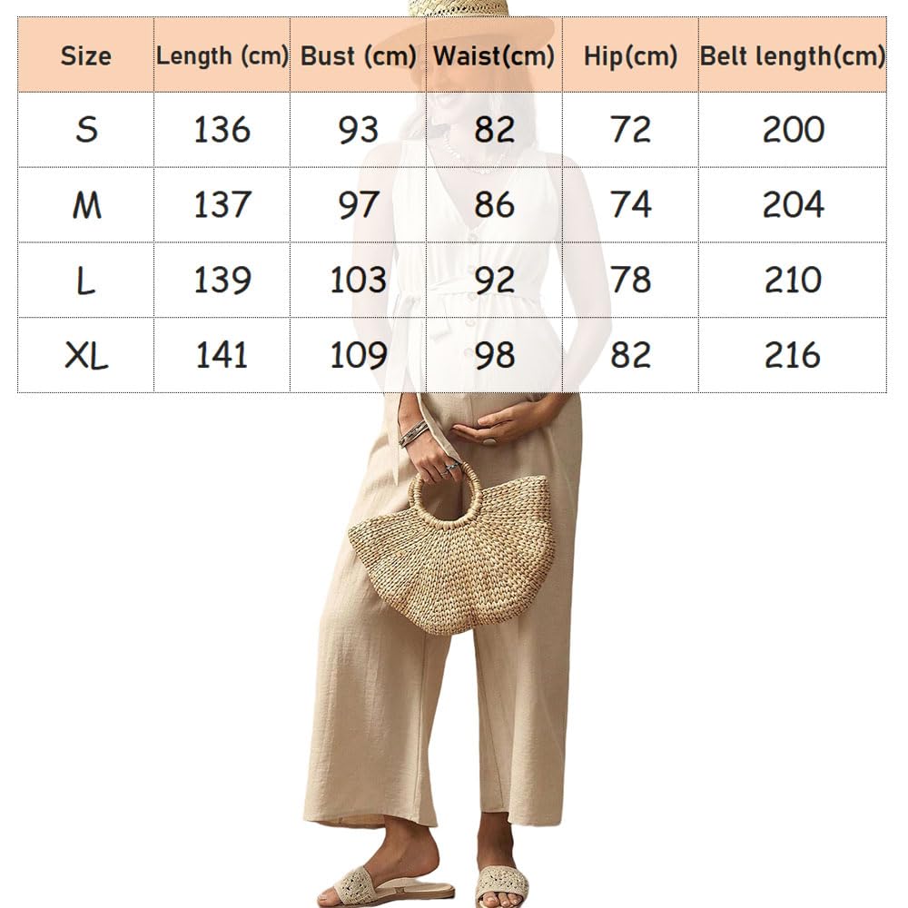 Salopette Premaman Donna Elegante,Moda Tuta Premaman Donna Pantaloni Larghi Lunghi Comoda Jumpsuit Playsuit Overall Gamba Larga Casual per Maternità
