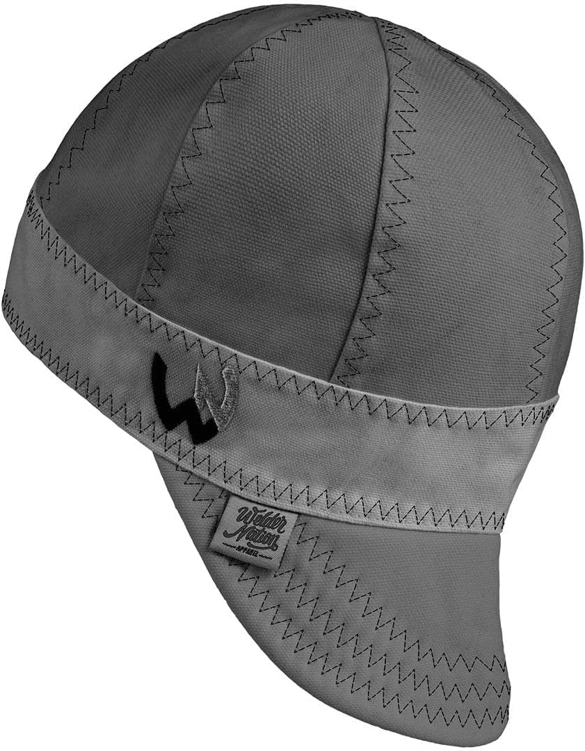 Grey Welder Nation 8 Panel Welding Cap