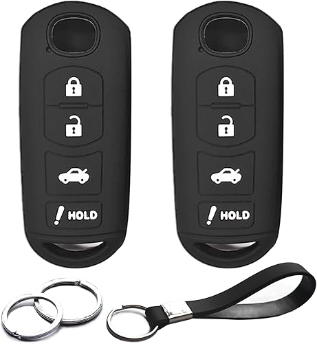 2 piezas compatibles con Mazda 3 6 3 Sport CX-5 CX-9 MX-5 Miata Scion iA Toyota Yaris Yaris iA 4 botones Smart Key Fob Cover Case Llavero Protector
