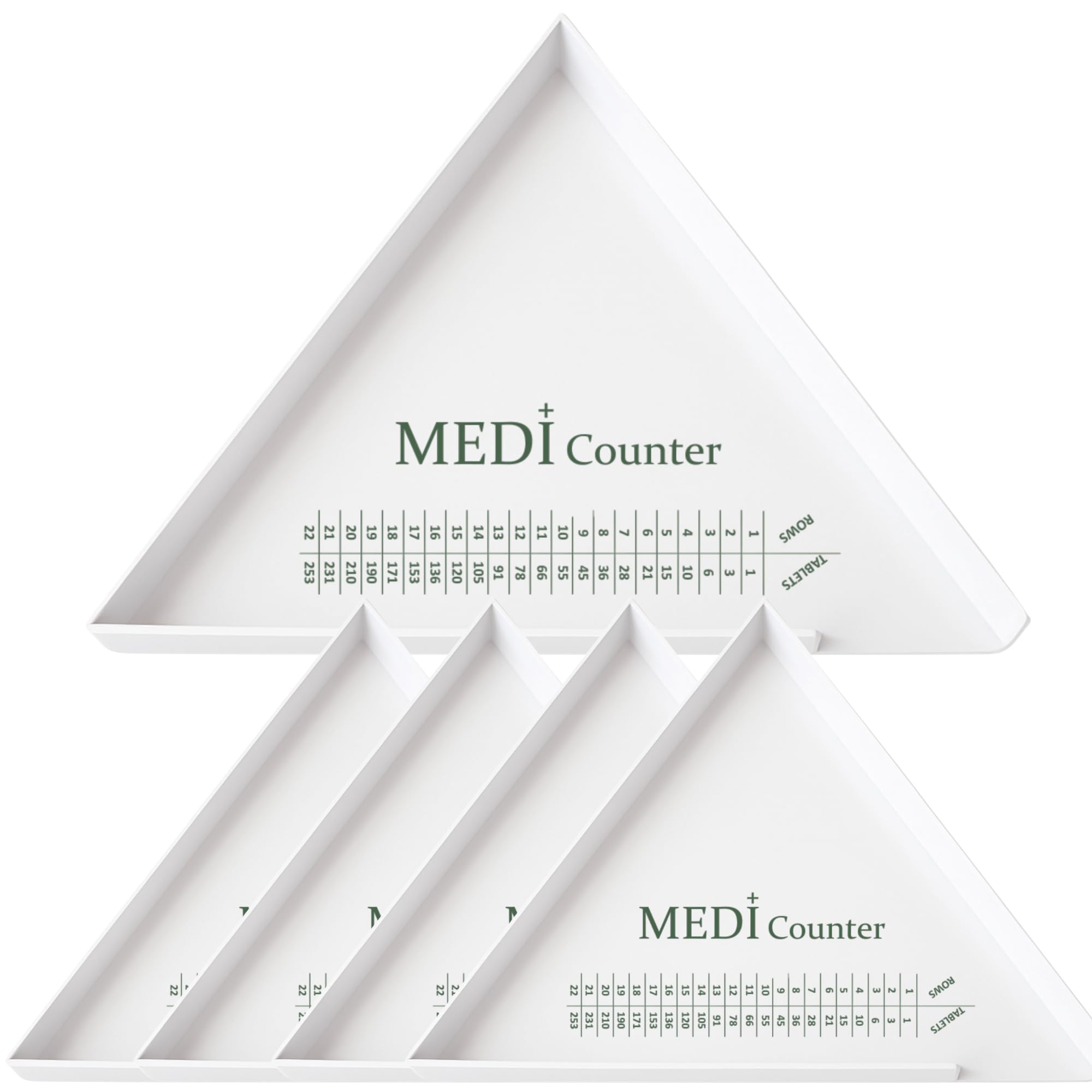 5 x Professional Triangle Tablet Counter - Durable Plastic Design (Large: 236mm) (5)