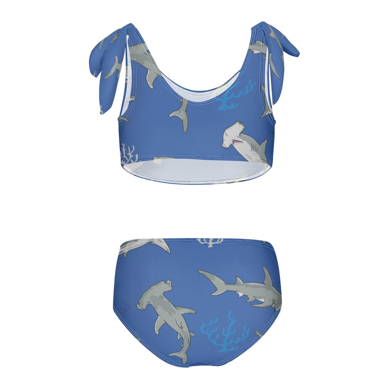 Hammerhead Sharks Coral Girls Swimsuits 2 Piece Swimwear Bikini Set Bathing Suit for Girl Kids 3T