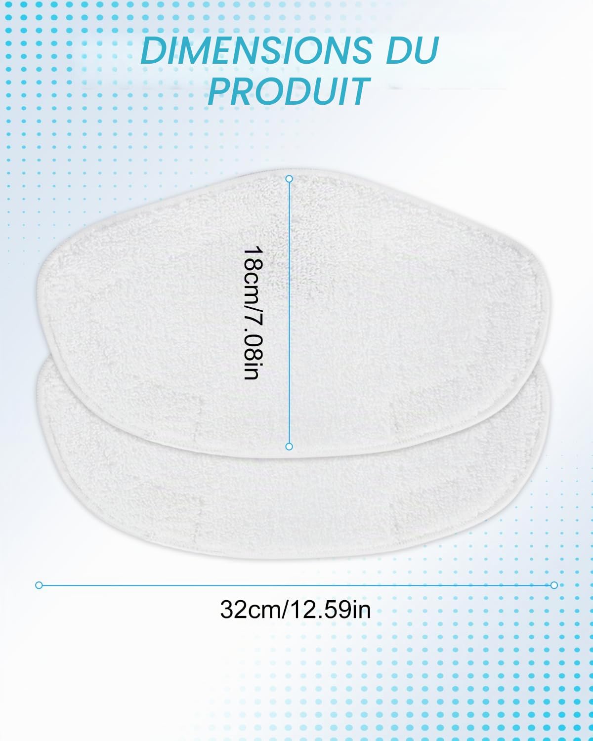 KEEPOW 5 PCS Serpillières Microfibres pour Polti Vaporetto SV440 Double, SV450, SV460, Réutilisables Serpillières pour Polti Vaporetto Smart 100 T, Idéal Lingettes Microfibres Lavables