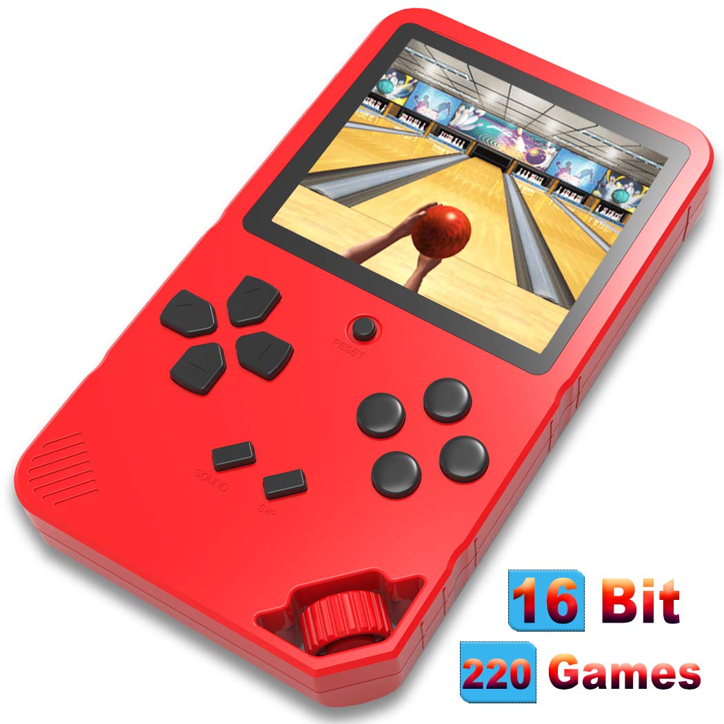 Amazon Douddy 16ビットハンドヘルドゲームコンソール 子供 大人用 2hdクラシック電子ゲーム3 0インチスクリーン Usb充電式 シニアアーケードエンターテイメントプレーヤー レッド Ddhg512rd テレビゲーム 体感ゲーム おもちゃ