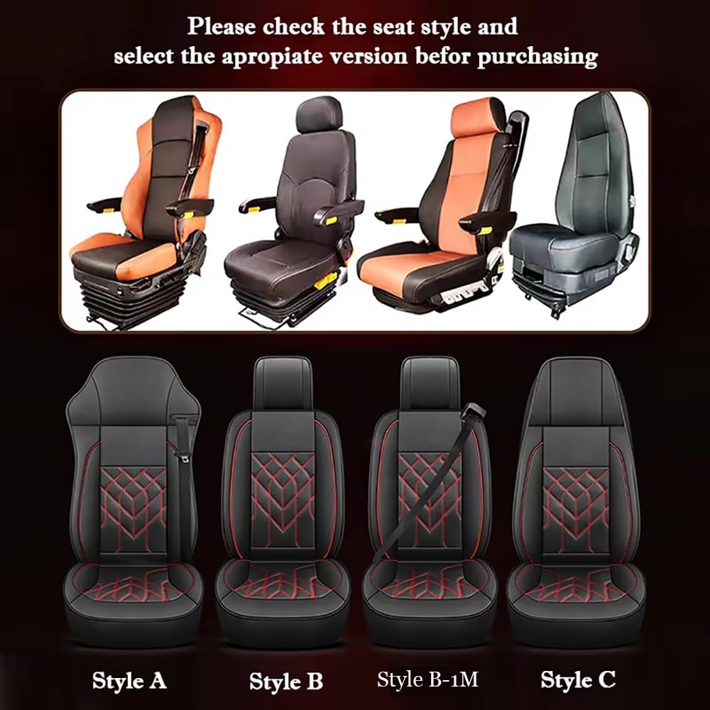 Camiones Fundas Asientos Camión Juegos de Cubreasientos Compatible con para DAF XF XG/XG+ XD CF LF MX-11 MX-13 2001-2026 1SEAT,Style C-Red Ice Silk