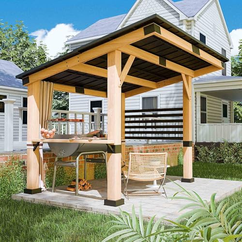 Gazebest 10' x 12' Wood Gazebo, Outdoor Wooden Cedar Pavilion