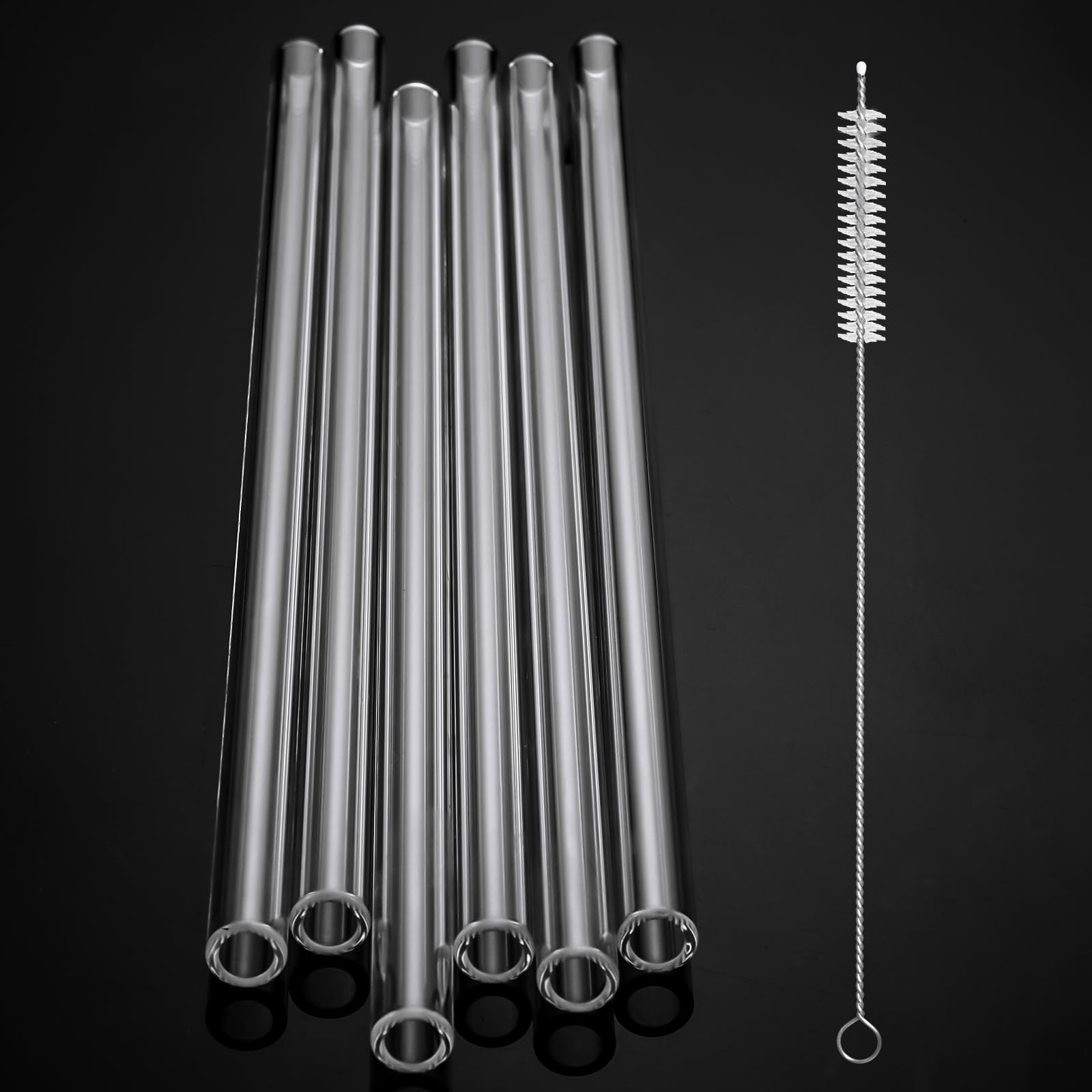 FoldTier 6 Pcs Borosilicate Glass Tubes, 12mm Od 2mm, 12 Inch, Clear