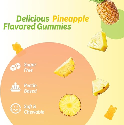 Miniatura 6 de Gomitas de glicinato de magnesio de 200 mg, suplementos de glicinato de magnesio de alta absorción para relajación, masticables de magnesio para