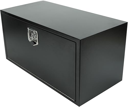 Caja de acero para camión de 36 x 18 x 18 pulgadas, caja de herramientas de acero resistente negro, caja de herramientas para camioneta, organizador