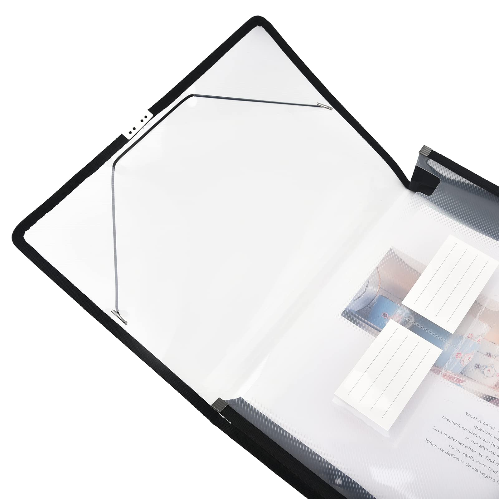 Carpeta de archivos expandible organizador de documentos con solapa y cierre de cable, transparente impermeable, expansión de 2,8 pulgadas, letra A4 para organización, paquete de 5