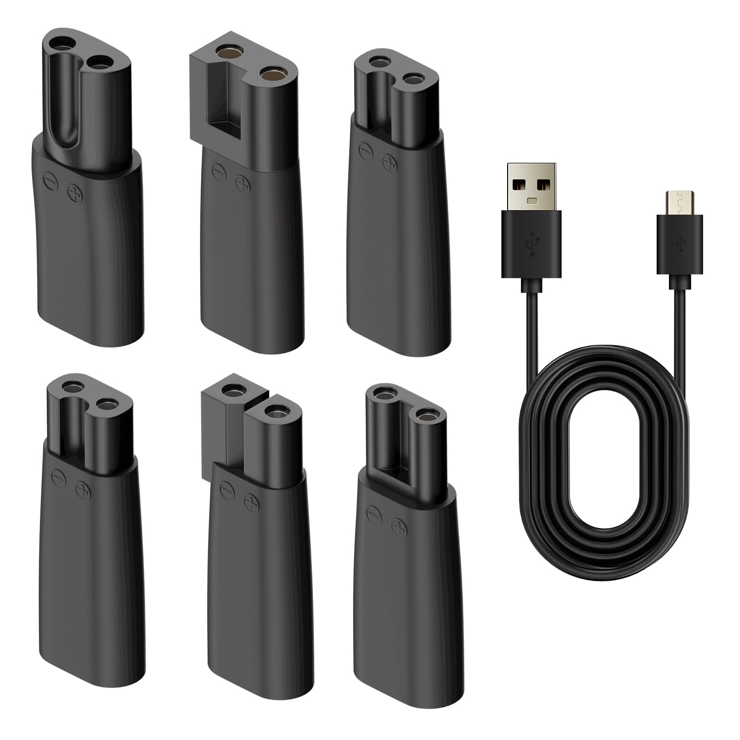 7 PCS Power Cord 5V Replacement Charger USB adapter Suitable for Electric Hair Clippers, Beard trimmers, Shavers, Beauty Instruments, Desk Lamps, Purifiers