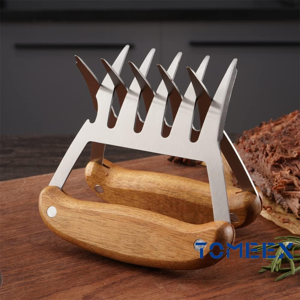 TOMEEX-Bear Claws Meat Claws Smoker Grill Accessories Shredder - Perfectly Shredded Meat, These are The Meat Claws You Need - Best Pulled Pork Shredder Claw x 2 for Barbecue, Grill Stainless : Patio, Lawn & Garden