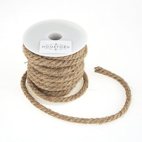 Homeford Cuerda de yute de arpillera, 0.236 in, 12 yardas, natural