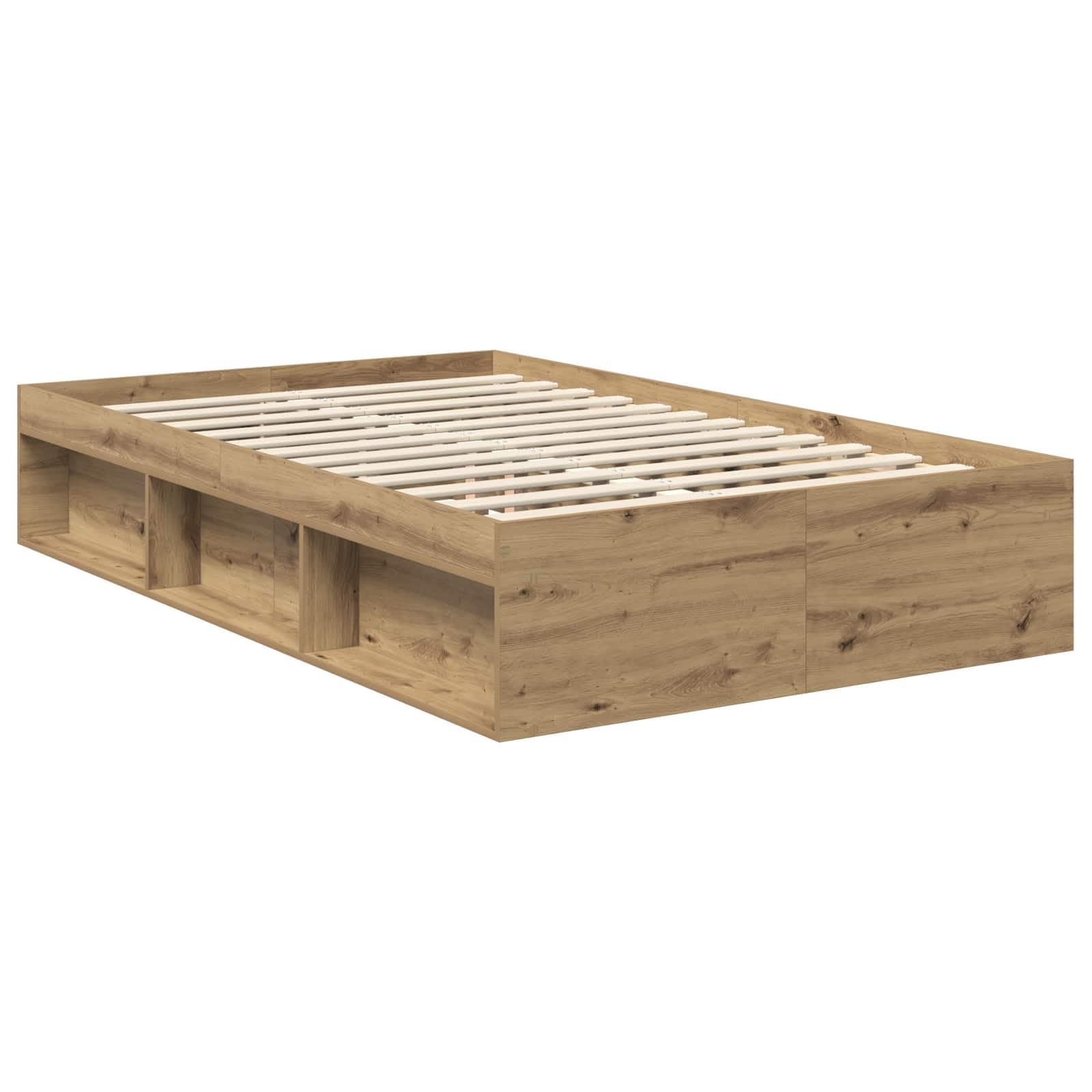 vidaXL Estructura de Cama con cabecera Roble Artisan 120 x 190 cm