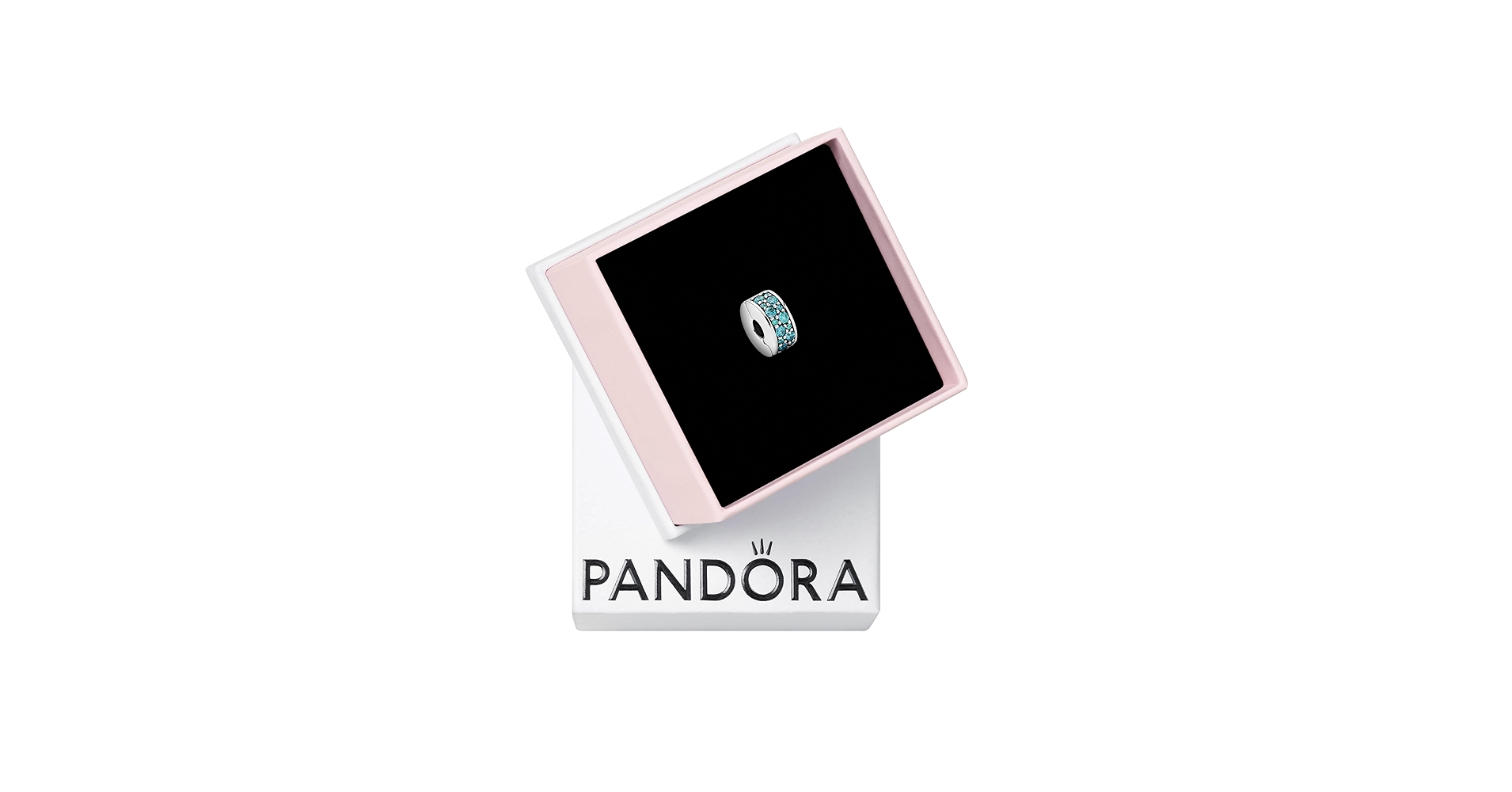 Amazon.com: PANDORA Teal Pavé Clip Charm - Gift for Her