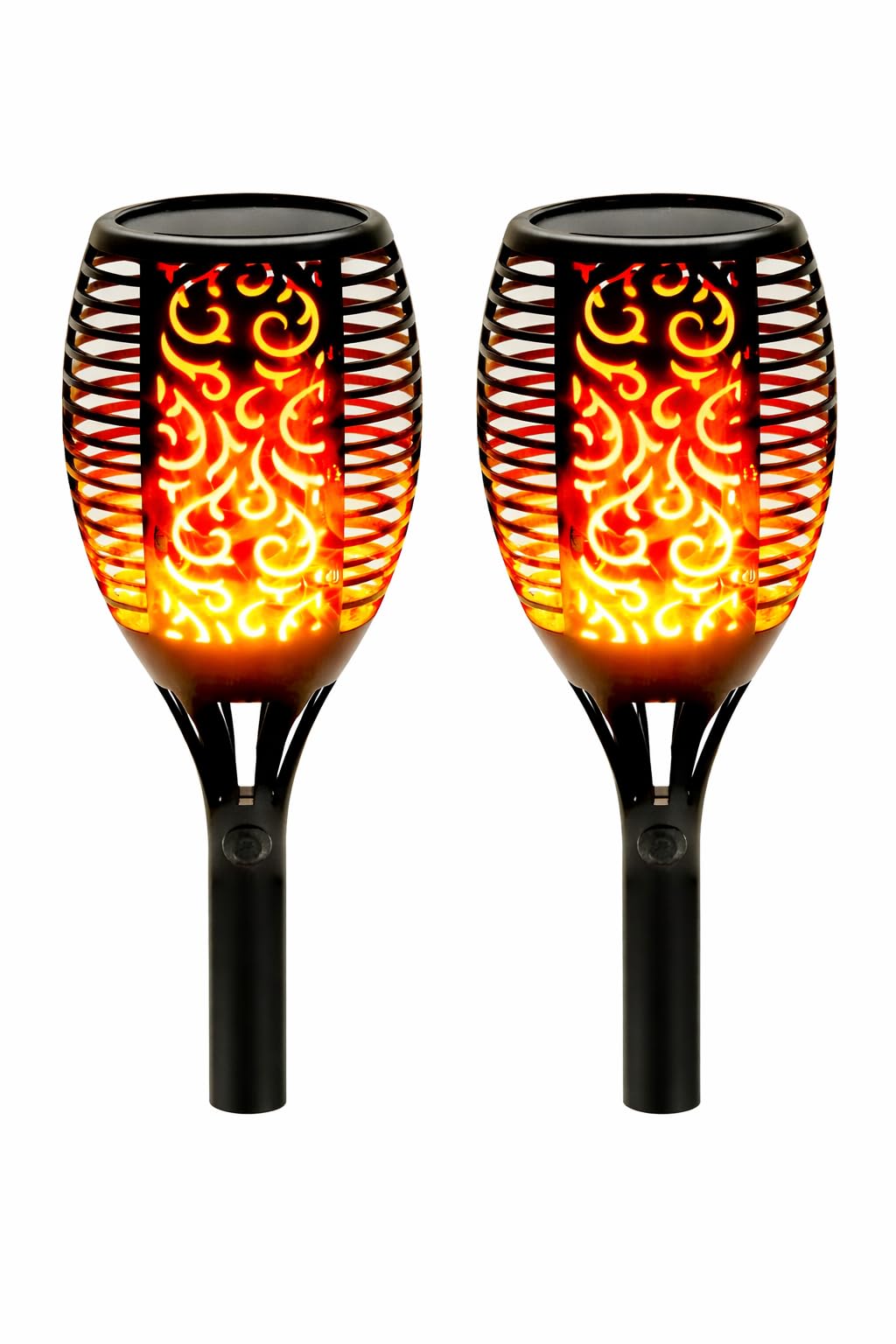 Solar Mashal Light Outdoor Waterproof | Dancing Flame Fire Torch 12 LED | Auto On/Off Dusk to Dawn | Solar Garden Lights for Lawn, Pathway, Balcony & Landscape | Warm Yellow | Large Pack of 2-image-45