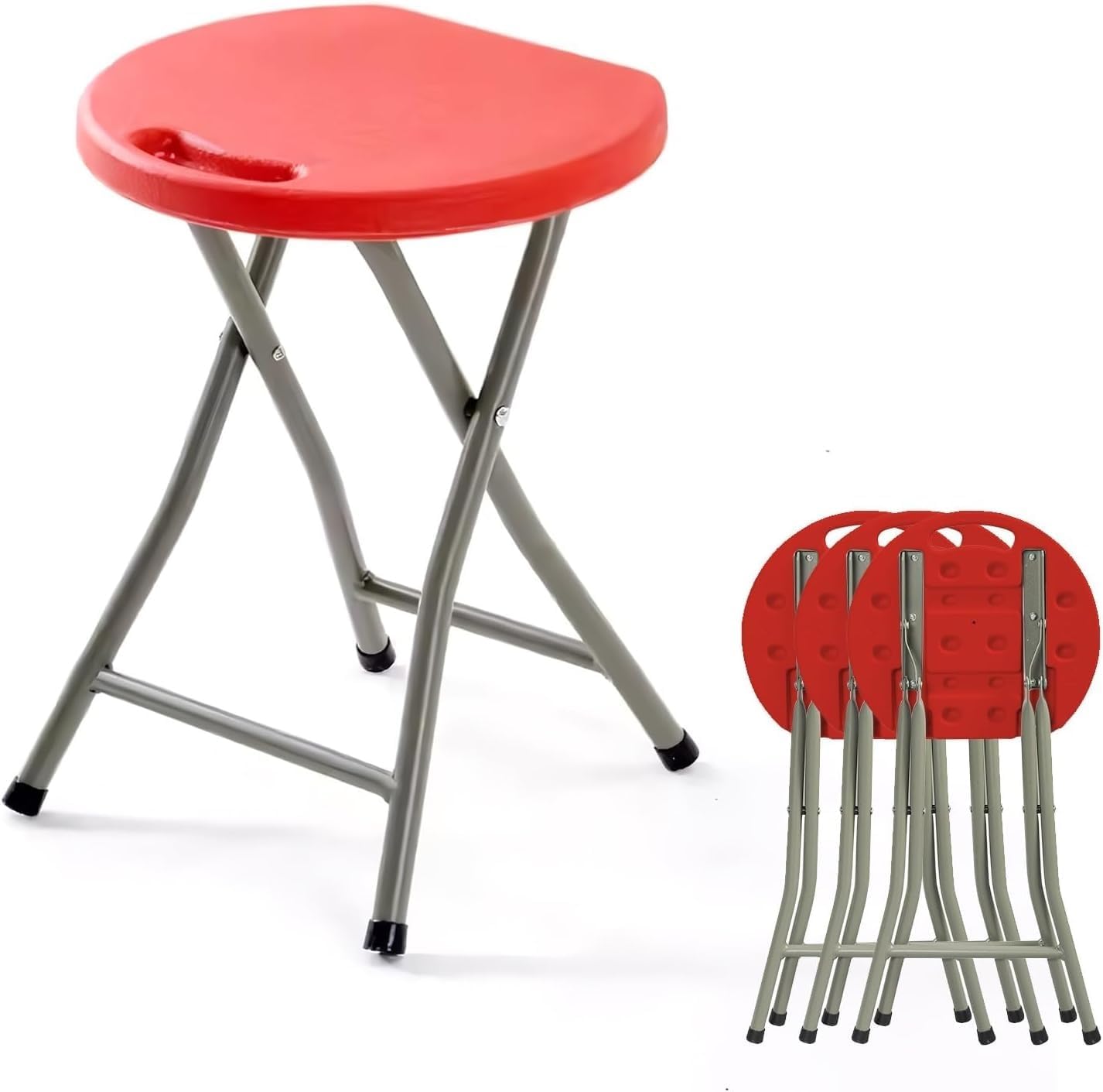 Folding Stool - Folding Chairs for Outside, Backless Stool with Capacity for Kitchen Or Rec Room - Portable(Yellow)