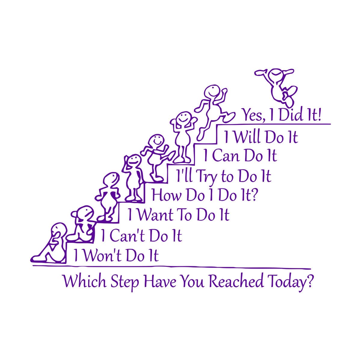 Which Step Have You Reached Today Motivation Quote Wall Decal Team Building Quotes School Class Rooms Wall Stickers Office Extra Large - 70x94cm