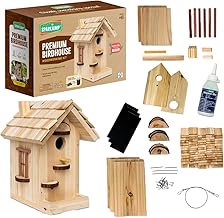 SparkJump Premium Wooden Bird House Kit - Build it Yourself Birdhouse - Birdhouse Kits for Adults to Build - Woodworking Adult Crafts & DIY Bird House